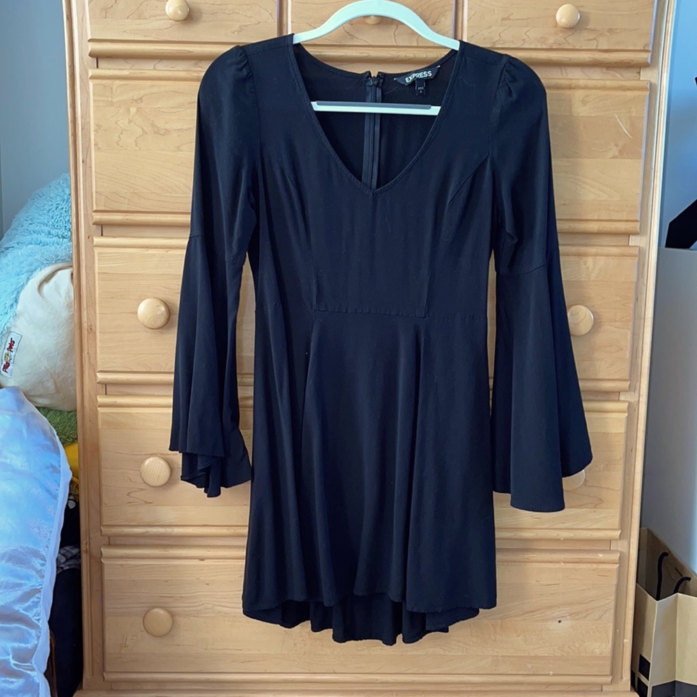 Express Flowy High Low Dress - Black